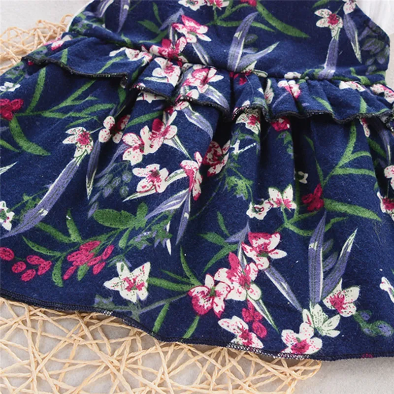Summer new Toddler Baby Kids Girls Ruched Ruffles Floral Flowers Princess Dresses Clothes fashion cute design (20)