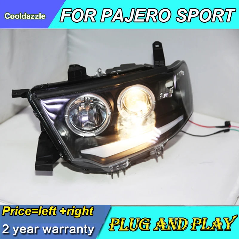 Для Mitsubishi Pajero Sport Montero Nativa Dakar CCFL фара с ангельскими глазами 2009 2010 2011 2012 2013 2014