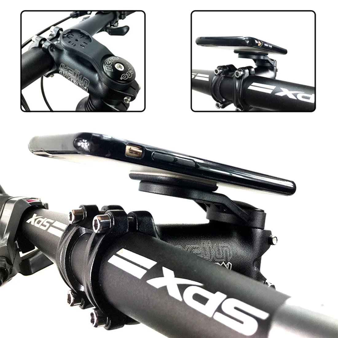  Universal Bike Lenker Montieren Smartphones GPS Stoppuhr Drehung Halter für Motorrad-Schwarz