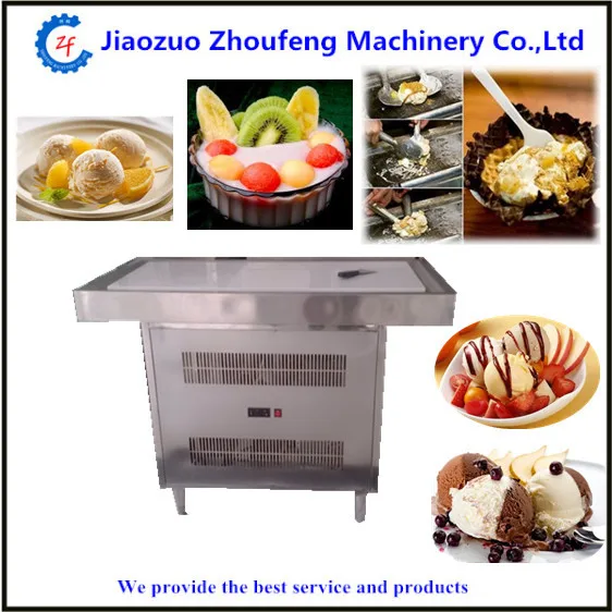 Ice cream machine multifunction big size cold marble slab table making delicious ball icecream fruit frying