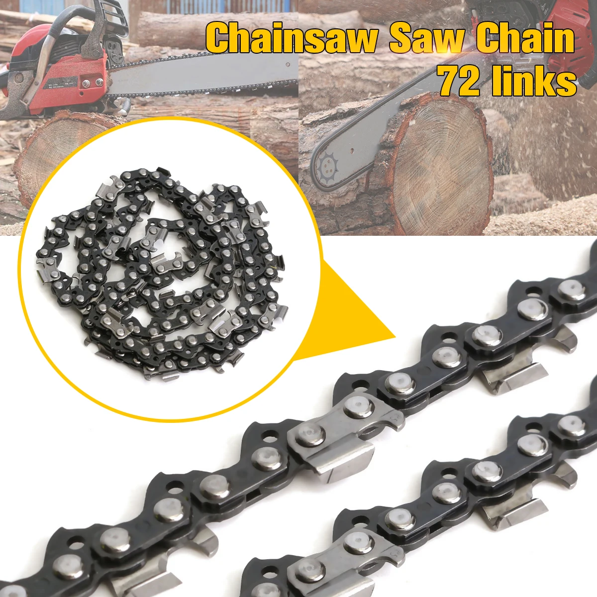 

Doersupp Chainsaw Saw Chain Metal 72 Link Fits For Chinese Import 4500 & 5200 etc for Use on Portable Chain Saw Mills Smooth