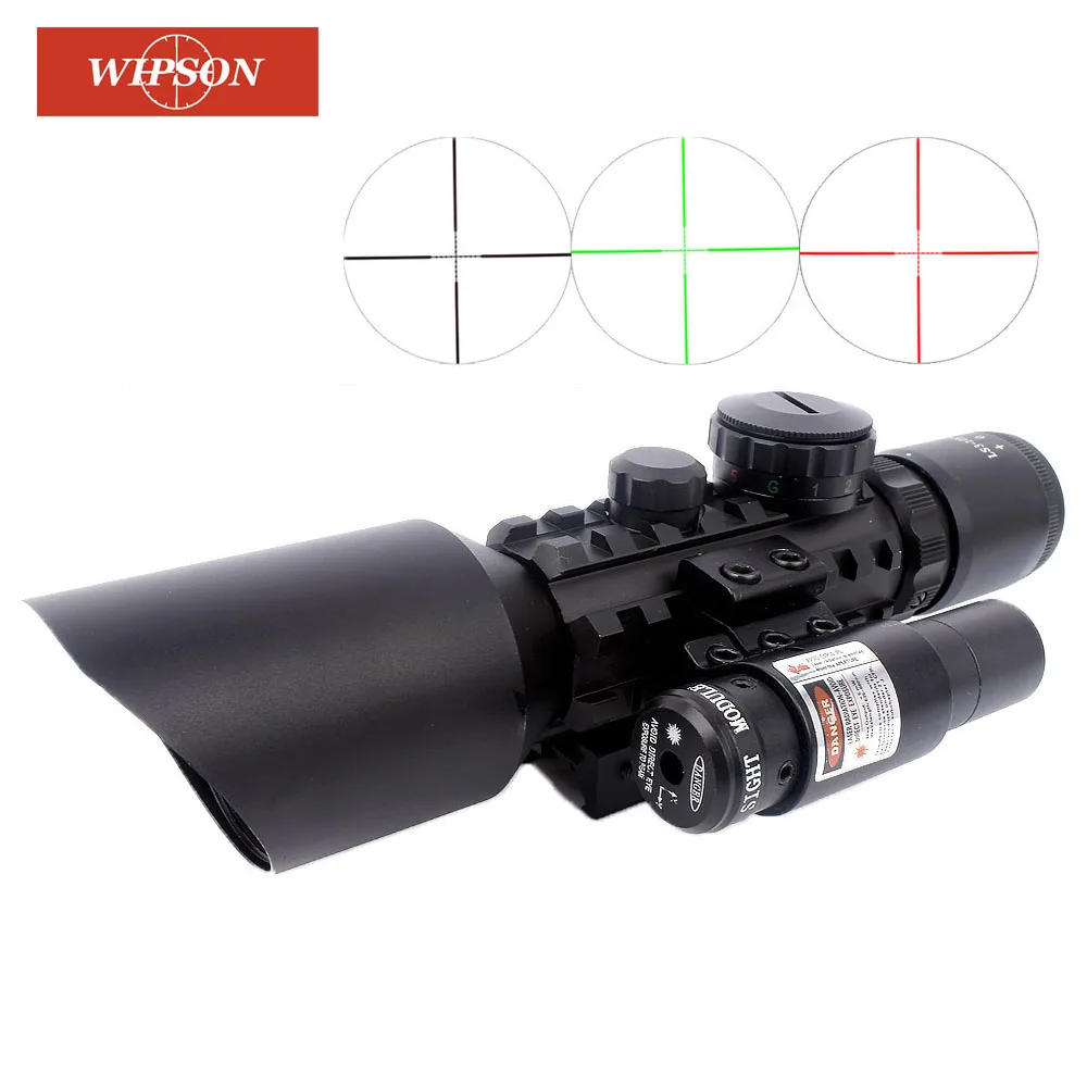WIPSON 11 мм 20 мм охотничья оптика область 3 10x42 прицел с зеленым красным освещением 24 мил точка сетка и красный лазерный прицел|optical scope|hunting optics scopehunting optics | АлиЭкспресс