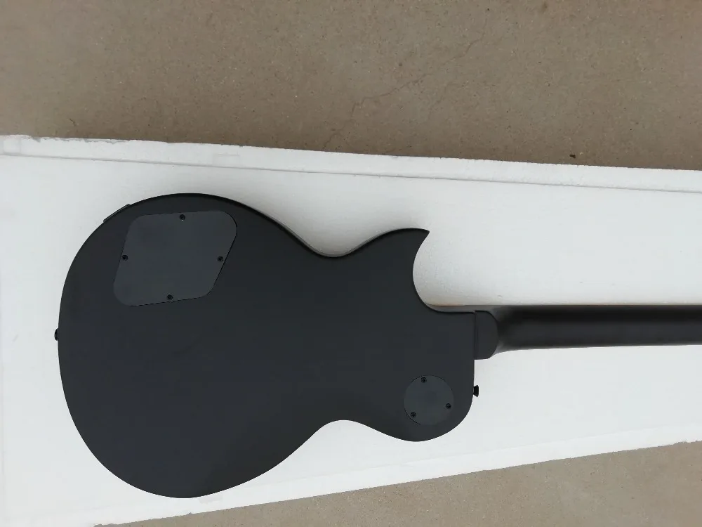 Top Quality GYESP-007 black Color black hardware solid body with yellow stipes rosewood fretboat Electric Guitar, Free shipping