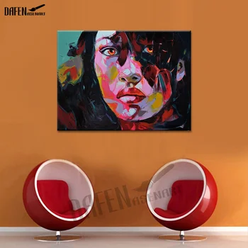 

Pretty Woman Hand Portrait Oil Painting On Canvas Palette Knife Figure Picture For Modern Home Bar Dinning Room Wall Decoration