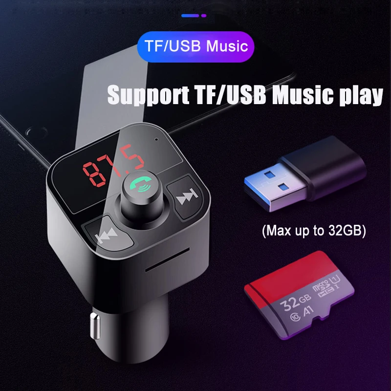 Автомобильный MP3-плеер JINSERTA с Bluetooth 5 0 FM-трансмиттером аудиоадаптер TF USB