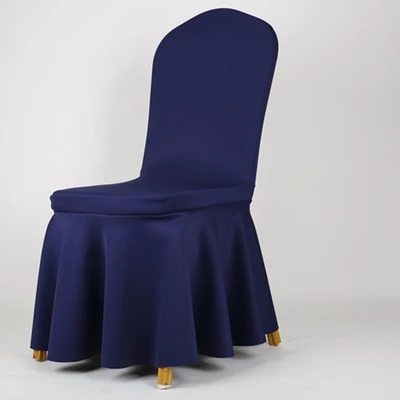 Эластичный Чехол для стула, цельнокроеные Чехлы для обеденных стульев, утолщенный чехол для банкетного стула - Цвет: navy blue air layer