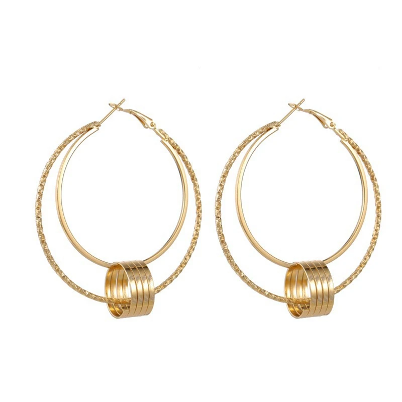 

Rose Gold Hoop Earring for Women Geometric Circle Hoops Minimalist Metal Creole Earrings Fashion Jewelry Wholesale