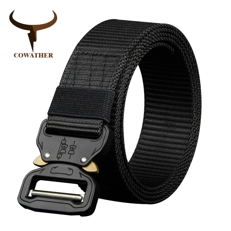 COWATHER 110 130 150 170cm long big size new nylon material mens belt military outdoor male jeans tactical belts for men luxury - Image 5