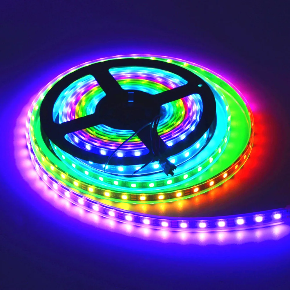 

2811 Pixels Programmable Individual Addressable LED Strip light WS2811 5050 RGB 12V 30 48 60 LEDs Black White PCB LED Tape lamp