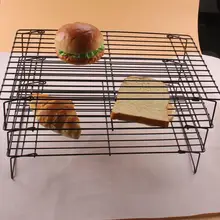 1 stück Backen Gitter Kühlung Rack Regal edelstahl 3 Schicht Stapelbar Kuchen Cookies Platte Regal Backformen Küche Steht A35