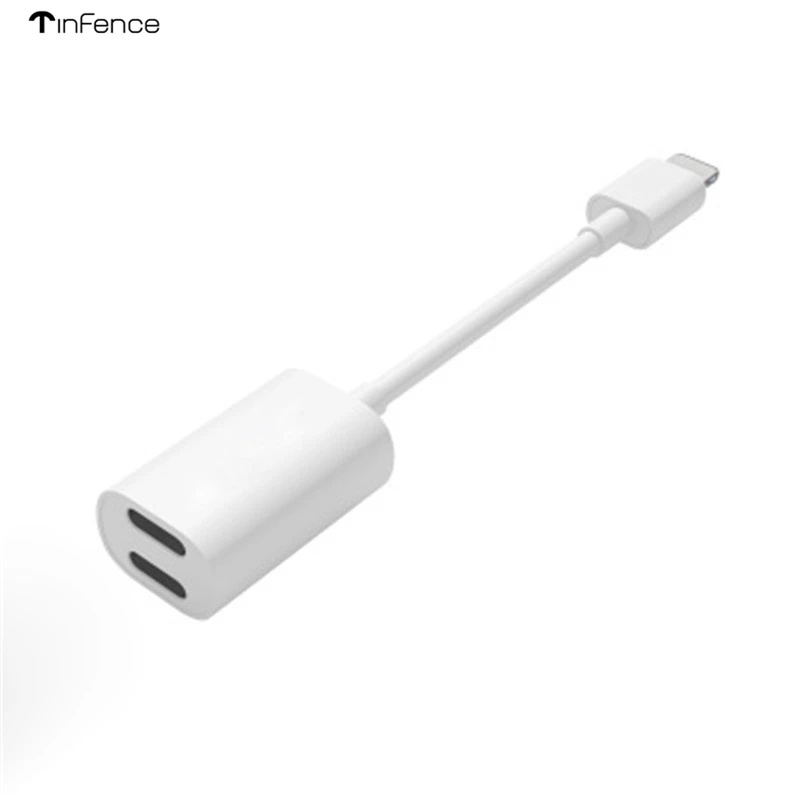 

2 in 1 Audio Adapter charging Earphone Cable For iPhone 7 8 plus X headset For Lightning Charging/Music/Call Adapter Converter