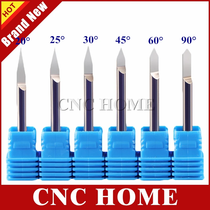 

10pcs 4mm Shank Carbide Metal Engraving Bits Aluminum Copper Stainless Steel CNC Router Bit 20 25 30 45 60 90 Angle for choose