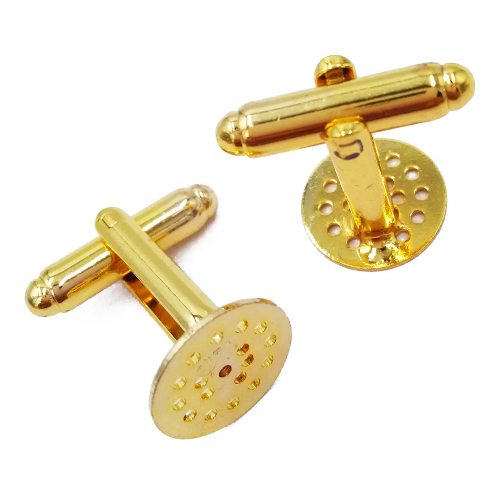 

Wholesale Round Bezel Setting Cufflinks Blanks Cuff Links with 12mm Pad CL054