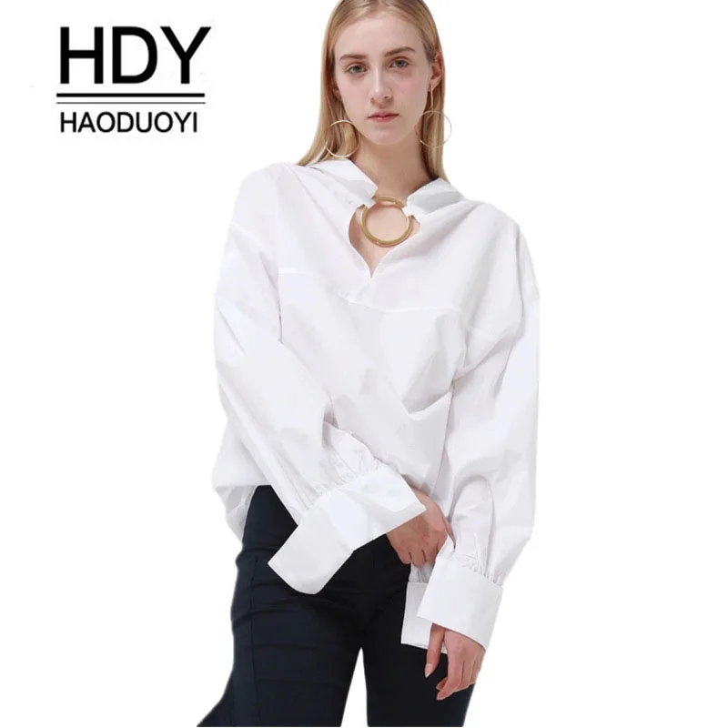 Рубашка Haoduoyi Женская белая с длинным рукавом расшитая блестками|blouse fashion|fashion