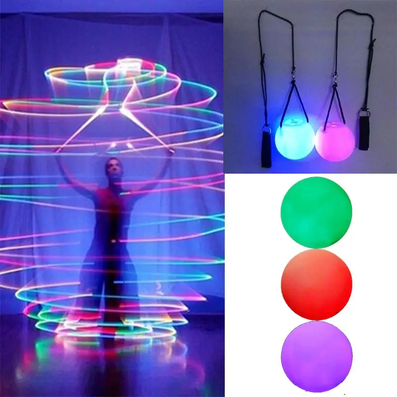 

1Pcs Belly Dance Balls LED RGB Glow POI Thrown Balls Light Up for Belly Dance Level Hand Props Outdoor Tool