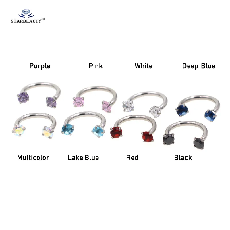 Starbeauty 16 г 8 мм C Форма Bijoux кольцо для носа Перегородка Спираль пирсинг пупка