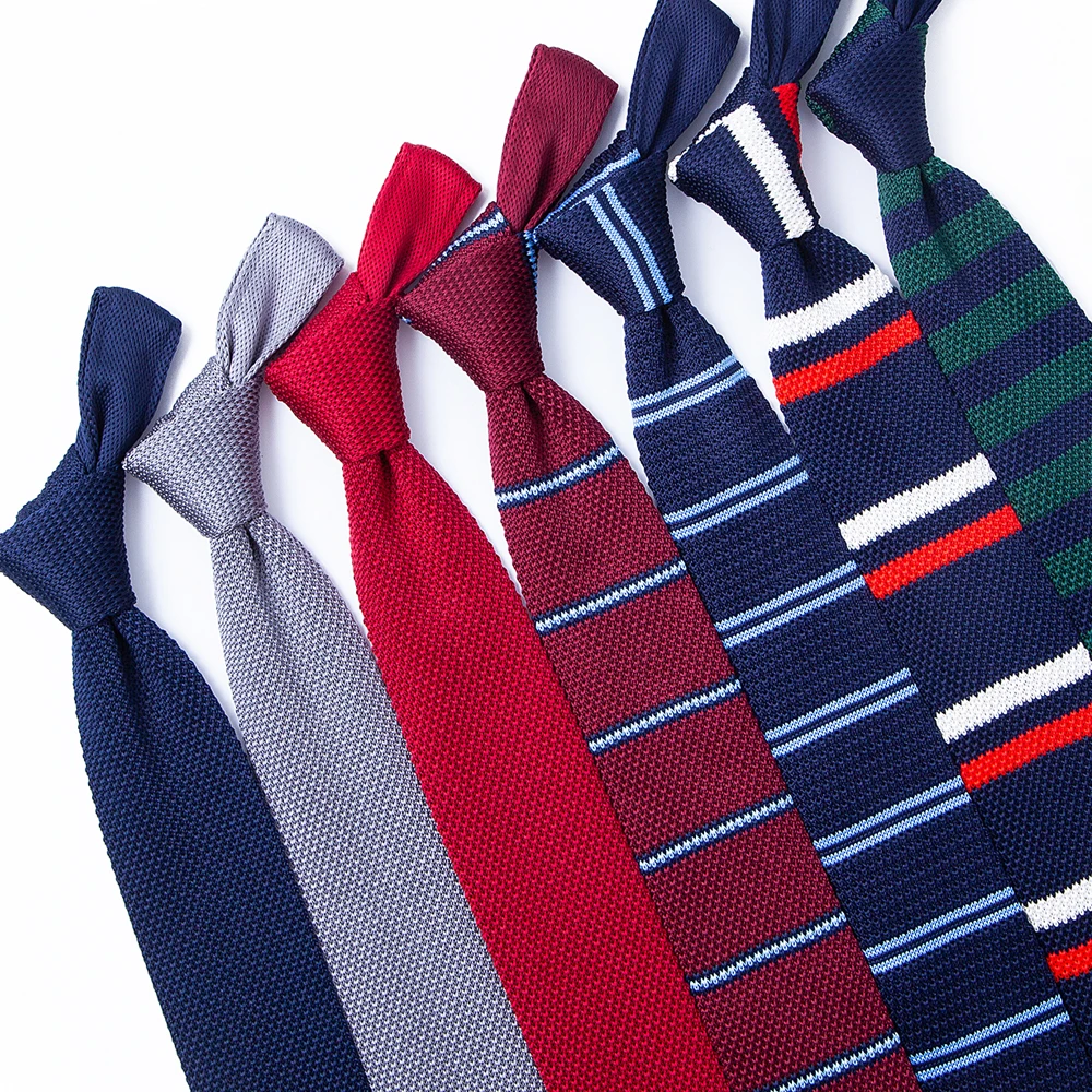 Портной Смит Вязаный Галстук 6 см вышивка в горошек полосы простые вязанные Галстуки мужской костюм сплошной тонкий тканый галстук для мужчин