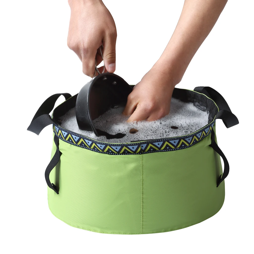 Foldable Sink Wash Basin Washbasin Bucket Outdoor Camping Water Pot Bag 6/8/12L for Kayak Canoe Fishing Picnic Hiking Accessory
