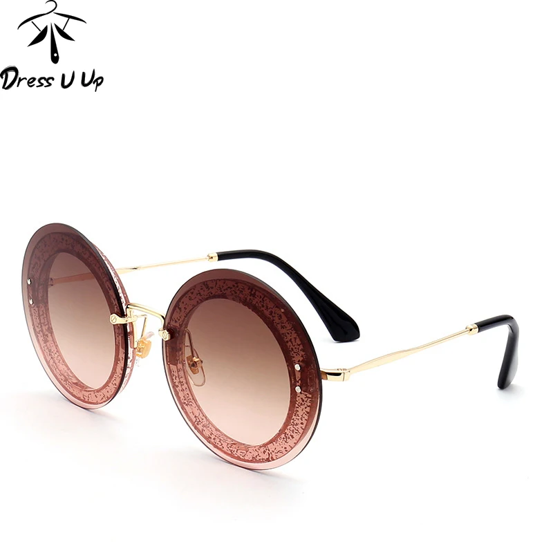 

DRESSUUP Newest Fashion Round Sunglasses Women Brand Designer Vintage Gradient Shades Sun Glasses Oculos De Sol Feminino Lentes