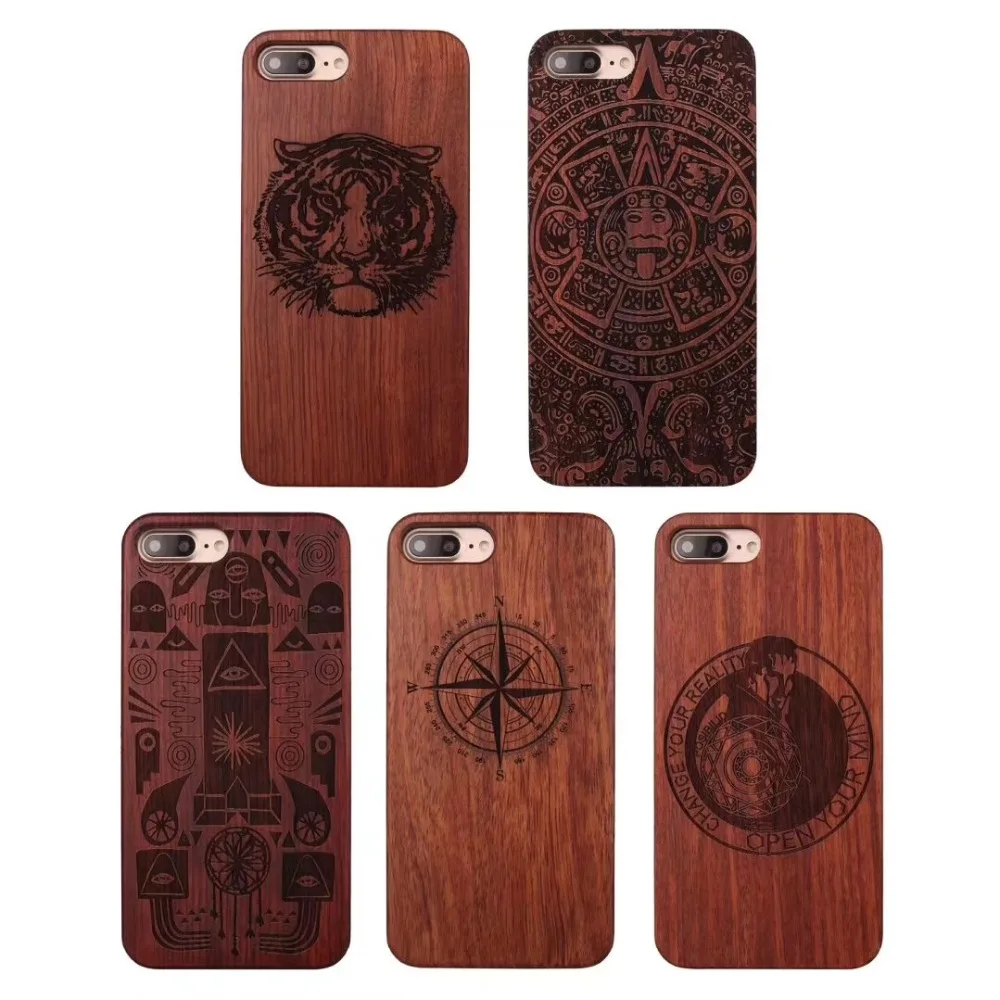 

Natural Wood Case For iPhone 7 6 6s Plus 8 8Plus Cover High Quality Durable Real Wooden Rosewood Bamboo Walnut Phone Cases Shell