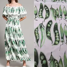 Зелённых Горохов в pod набивные ткани, а-ля 60ые хлопок поплин ткани для женщин детская одежда, хлопчатобумажная ткань для платья Швейные DIY tissus