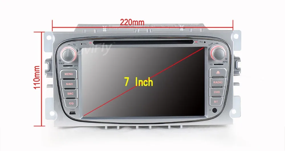 Excellent Two Din 7 Inch Car DVD Player Android7.1 For FORD/Focus/S-MAX/Mondeo/C-MAX/Galaxy Quad Core Wifi GPS Navigation Radio FM USB 3