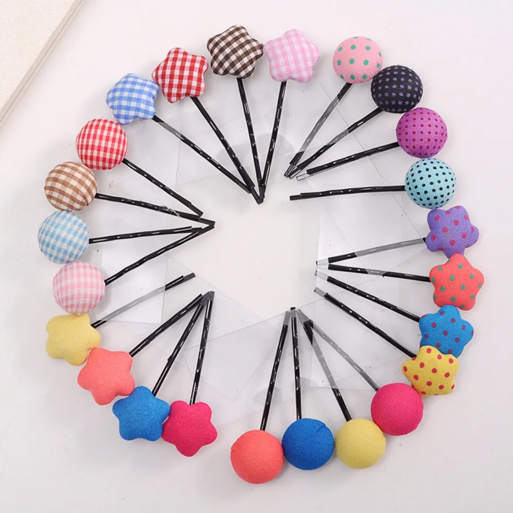 

Fashion Lovely Fashion Hair Decoration Barrettes Colorful Dots Cloth Hair Clips BB Hairpin For Girls Women Hair Accessories 2018
