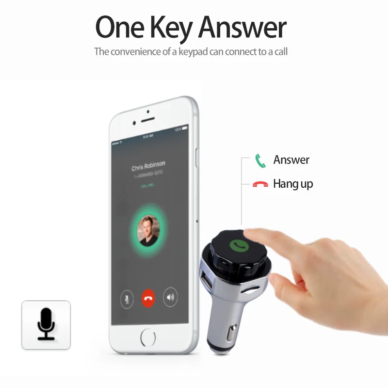 Wireless Bluetooth FM Transmitter MP3 Player Car Kit FM Modulator Support Dual USB TF U-disk Hands-free Calling Fast Charger