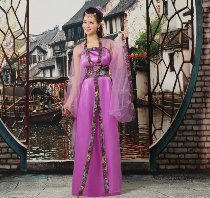 Китайский традиционный старинный костюм Infanta платье в народном стиле женское платье Пери династии Цин Одежда для танцев Косплей YZT081605 - Цвет: purple