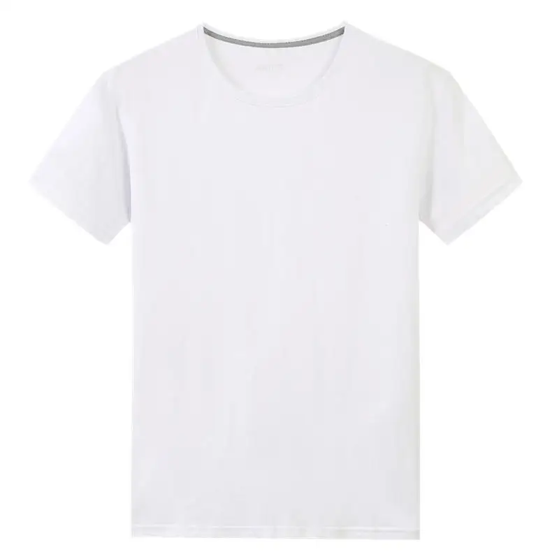 Футболки для мужчин и женщин, хлопок, летние короткие однотонные футболки для мужчин и женщин, простые футболки с круглым вырезом размера плюс 5XL, футболки - Цвет: White