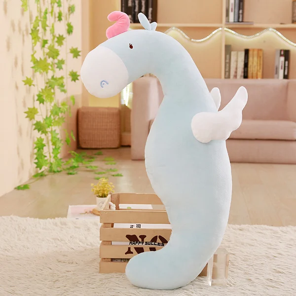 85/100cm Cute Sleeping Pillow Cartoon Plush Pillow Soft Pregnant Woman Pillow Animal Stuffed Back Support Cushion Flamingo Dolls - Цвет: Синий