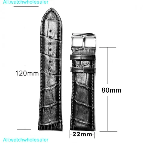 22 мм лучший выбор хороший модный Бесплатный весенний бар для ремешка Модный черный все из натуральной кожи унисекс для ремешка часов WB1036D22GB