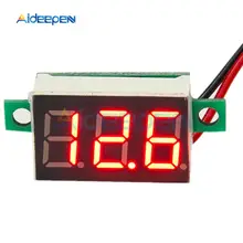 0.36 Polegada mini led digital voltímetro painel vermelho medidor de tensão dc 4-30v 3 dígitos de ajuste de exibição voltímetro