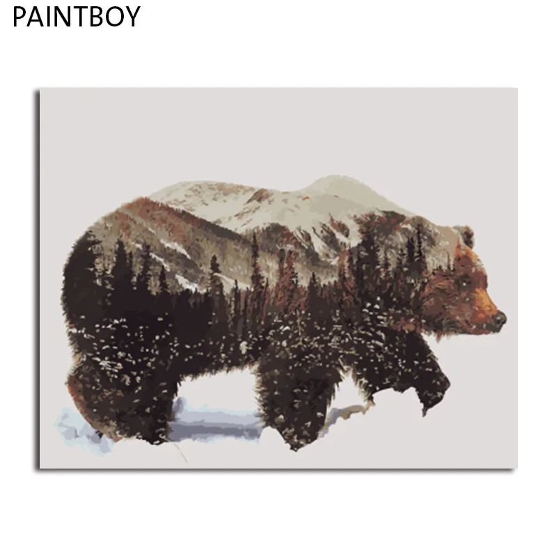 

PAINTBOY Picture Modern Framed Pictures Painting By Numbers DIY Oil Painting On Canvas Home Decor Of Animal
