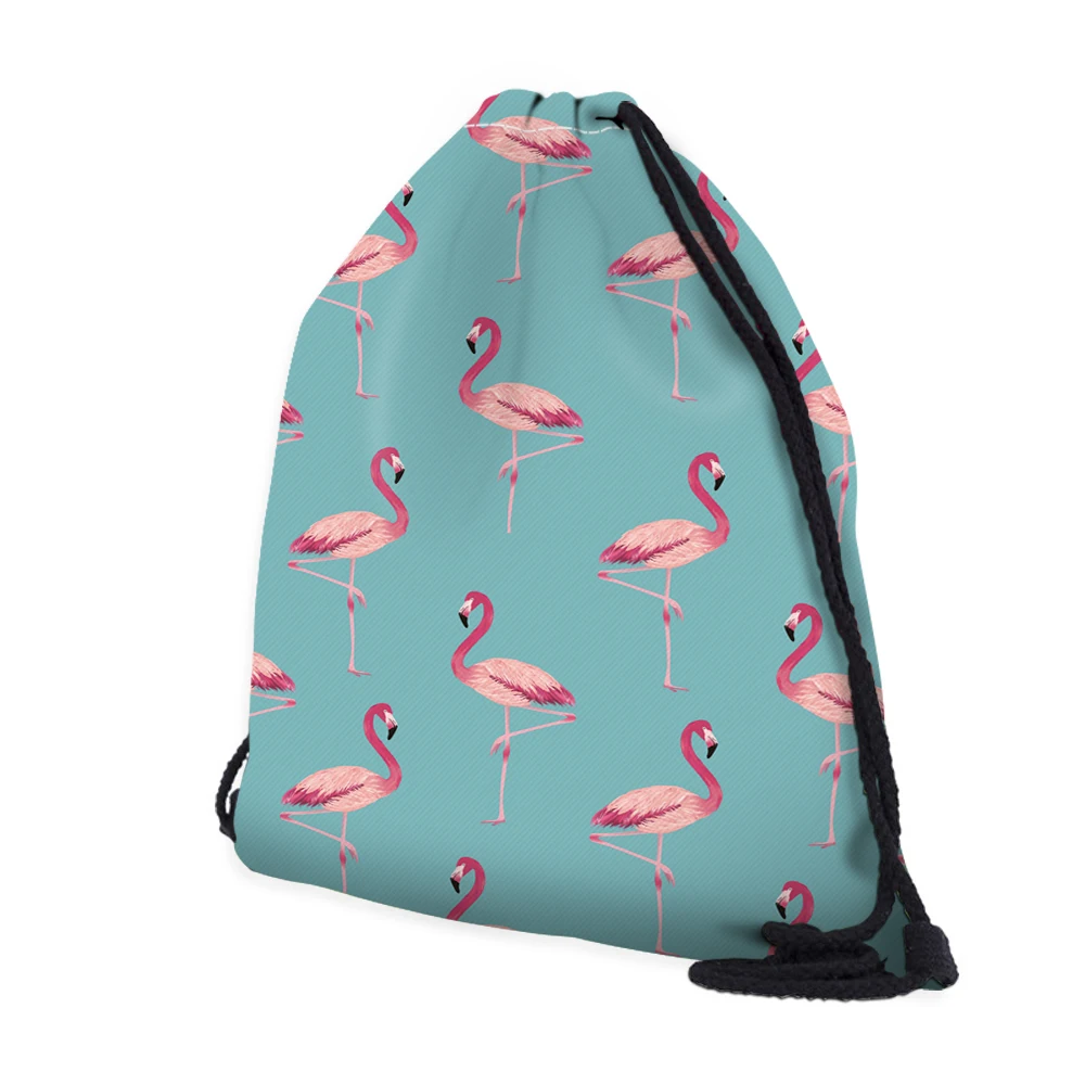 Deanfun Фламинго Drawstring сумка 3D Печатный полиэстер Мода для девочек школы 60139