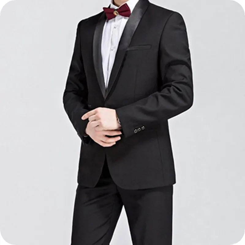 

Black Shawl Lapel Men Suits For Wedding Suits Bridegroom Groom Formal Tuxedo Prom Blazers Costume Homme Slim Fit Terno Masculino