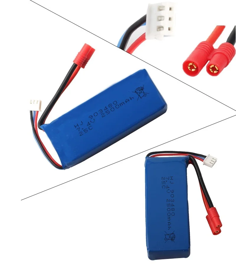 Высокая скорость 7,4 V батарея 2500mAh 903480 25C для Syma X8C X8W X8G RC Дрон запасные части 2S Lipo батарея для 12428 12423 RC автомобиля