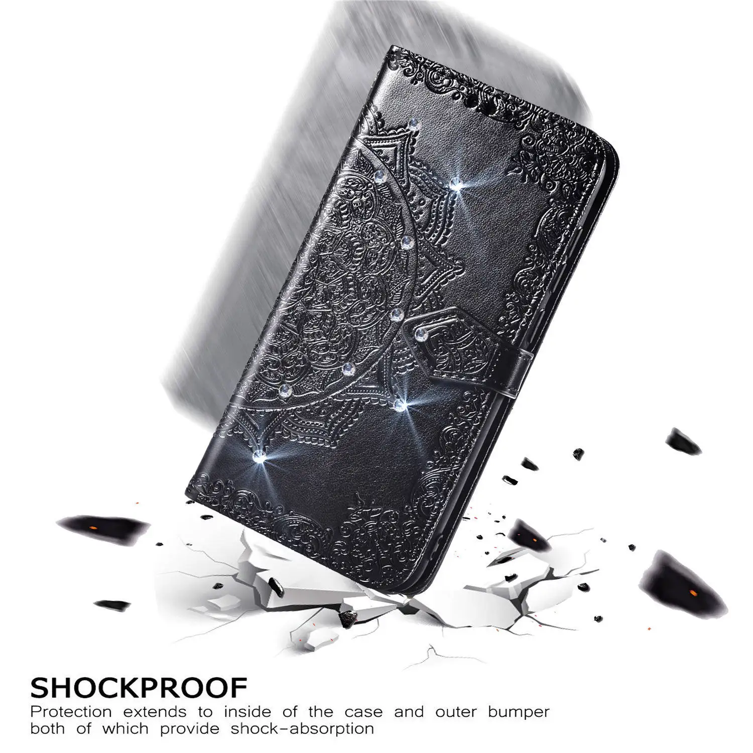 

Drill flower For Samsung Galaxy A10 A30 A40 A50 A70 Phone Shell PU Leather Mobile Case Wallet Magnetic Flip Stand Cover