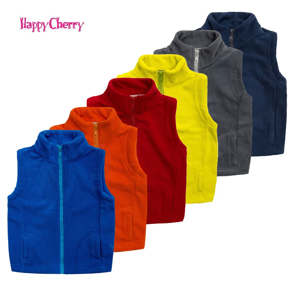 

Autumn&Winter Kids Vest Waistcoats Fleece Boys Girls Vests Candy-Colors Children's Waistcoats Kids Sleeveless Jacket Outerwear