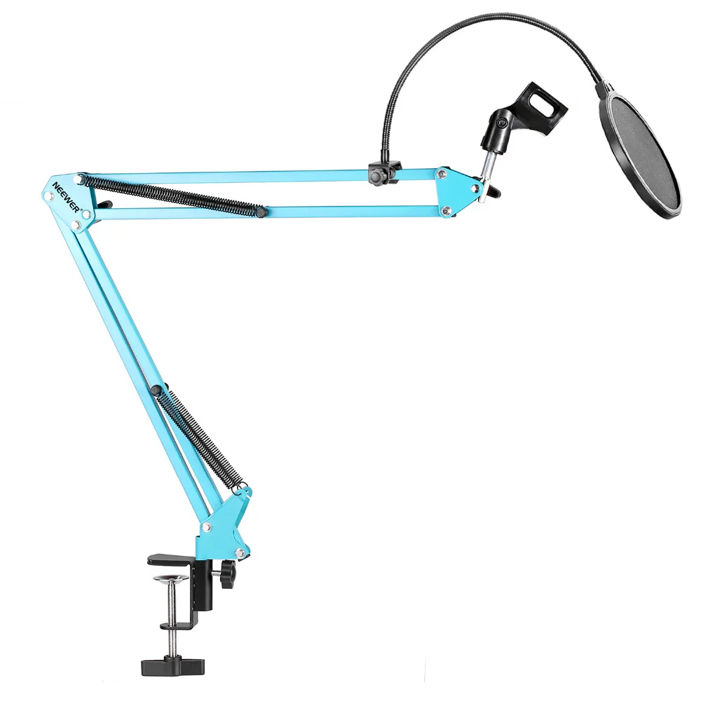 

Neewer Desktop Mic Suspension Boom Scissor Arm Stand Mic Clip Holder Table Mounting Clamp+Pop Filter Windscreen Mask Shield Kit