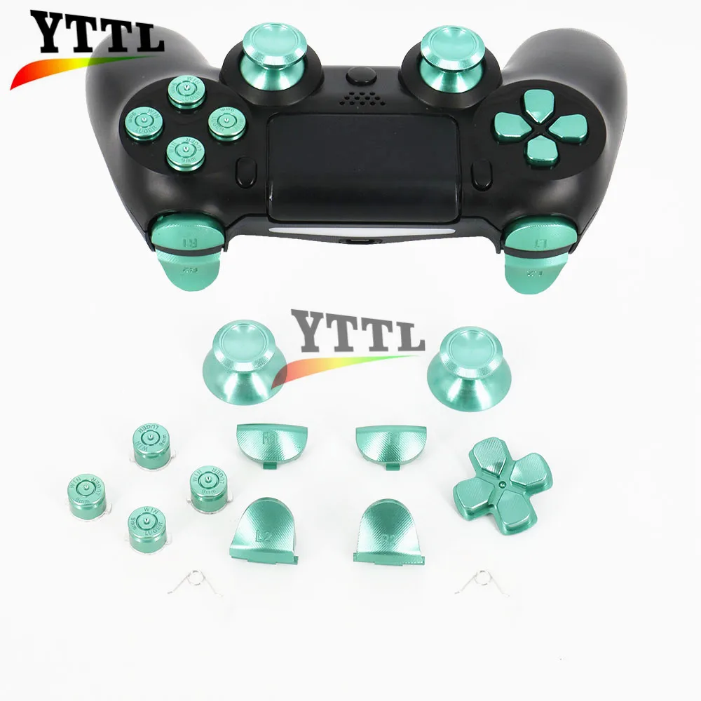 

Full Set Aluminum Metal Bullet Buttons thumbstick cap L1 R1 L2 R2 Dpad Buttons for PS4 Controller Joystick JDM001 JDM011 + Tool
