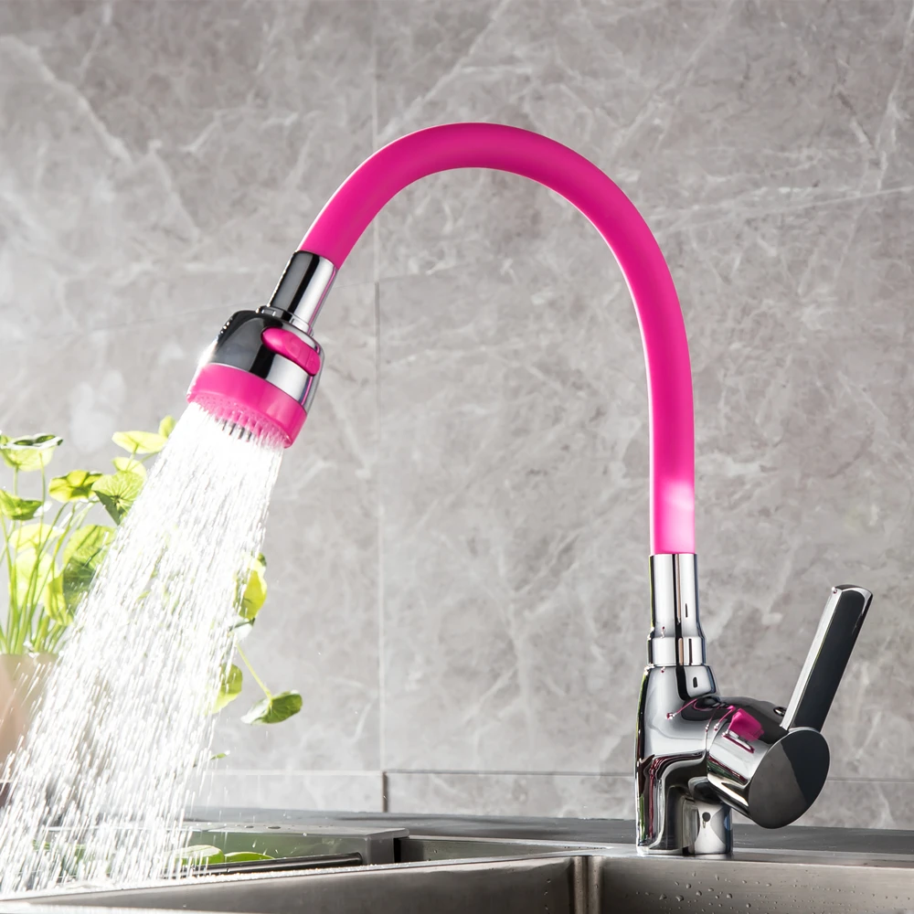 Business Style Silica Gel Nose Any Direction Rotating Kitchen Faucet Cold and Hot Water Mixer Torneira Cozinha Single Handle Tap3