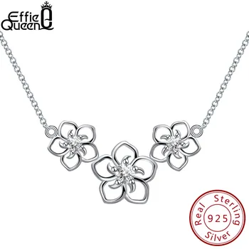

Effie Queen Sun Flowers S925 Silver Necklaces for Women Cubic Zircon 100% Real Sterling Silver Pendant Necklace Jewelry DSN96