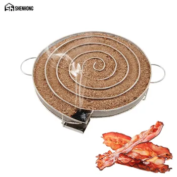 

SHENHONG Cold Smoke Generator for BBQ Grill or Smoker Wood dust Hot and Cold Smoking Salmon Meat Burn Cooking Tools