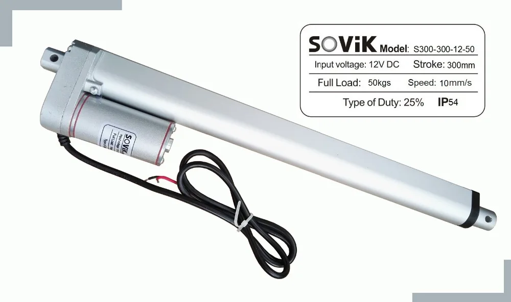 SOVik 12 inch 300mm Stroke Linear Actuator 12V DC Quiet Electric Multi