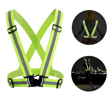 

Adjustable Safety Reflective Vest High Visibility Night Warning Unisex Work Reflective Clothing Outdoor Running Cycling Sports