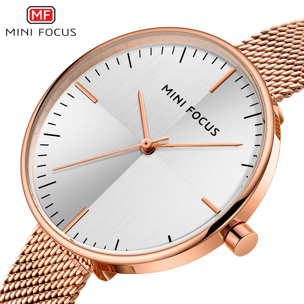 

MINIFOCUS Dress Simple Womens Watch Quartz Rose Gold Ladies Watch Luxury Female Bracelet Watches meilleur vendeur dropshipping