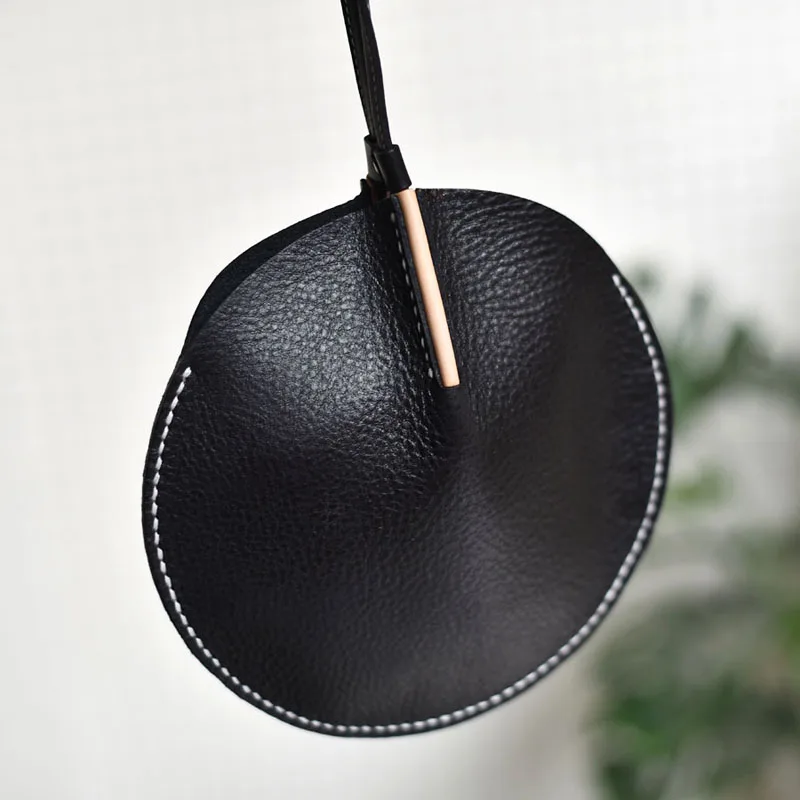 AETOO Original design sense leather round hand bag small bag top layer leather coin purse Chinese national style personality