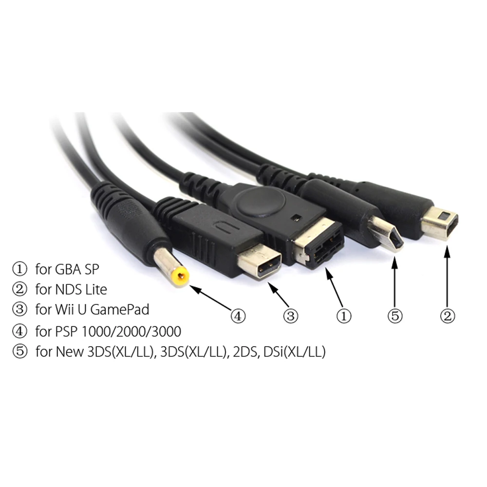 10 шт. для 3DS NDSL GBA SP Wii U PSP 5 в 1 мульти USB кабель зарядки|Запасные части| |