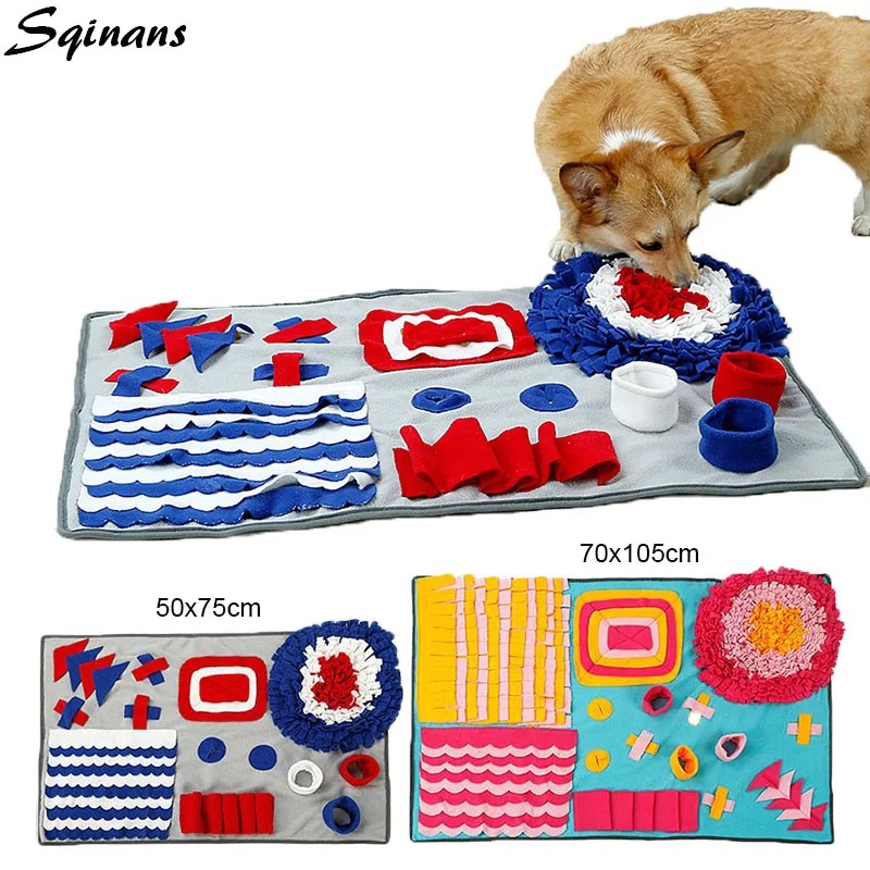 Sqinans 1pc Pet Dog Snuffle Mat Smell Training Foraging Mat Interactive